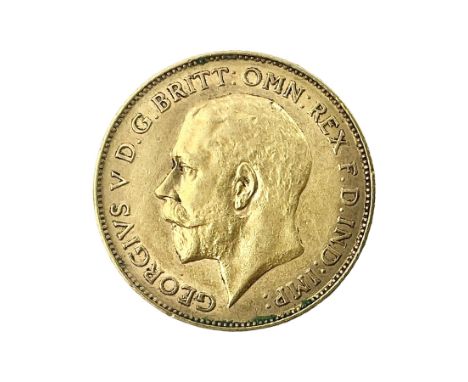 King George V 1911 gold half sovereign coin 