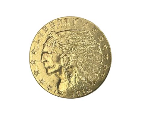 United States of America 1912 Indian head gold two and a half dollar coin