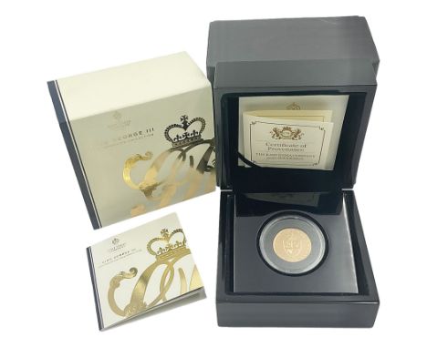 Queen Elizabeth II St Helena 2020 'King George III' gold proof full sovereign coin, cased with certificate