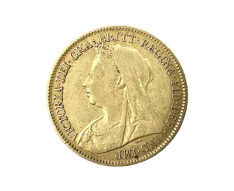 Queen Victoria 1896 gold half sovereign coin