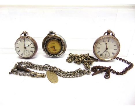 ANONYMOUS, A SILVER KEY WOUND OPEN FACED POCKET WATCH London 1868, the white enamel dial with black Roman numerals, hands and