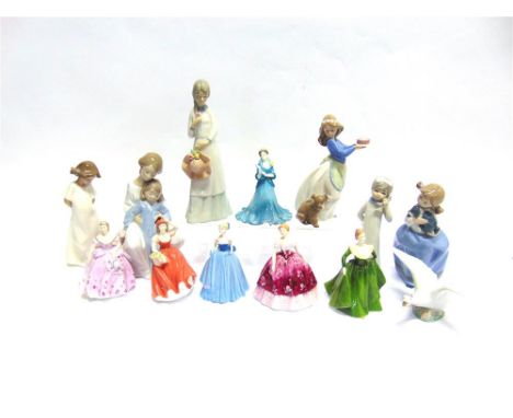 A COLLECTION OF CERAMIC FIGURES,  including six Coalport ladies: 'Claudette', 'Andrea', 'Daffodil Ball', 'Karen', 'Kimberley'