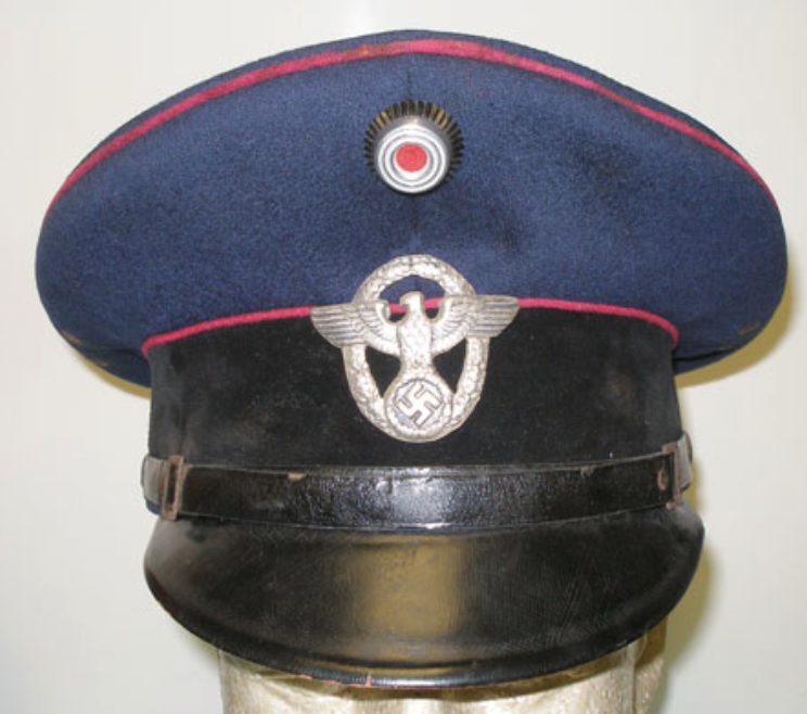 German Nazi Fire Police Visor cap A very nice, original German, Nazi ...