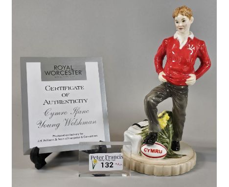 Royal Worcester bone china figurine 'Cymro Ifanc' - 'Young Welshman', figure produced exclusively for J. H. Williams &amp; So