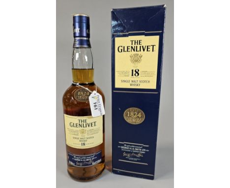 Bottle of The Glenlivet Single Malt Scotch Whisky, aged 18 years. 700ml. In original box. (B.P. 21% + VAT)