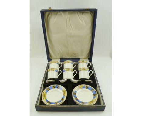 A SET OF SIX EARLY 20TH CENTURY W.H. GRINDLEY &amp; CO., COFFEE CANS AND SAUCERS stamped "Ivory" to sole of saucers, together