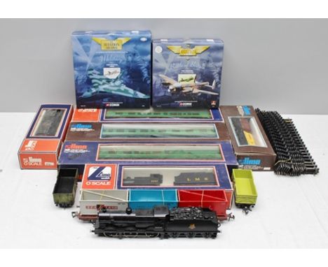 A COLLECTION OF 0 SCALE "LIMA" TRAINS to include; 6737, 672, 21-6534-G, 5617, boxed, etc. and a small quantity of track and "