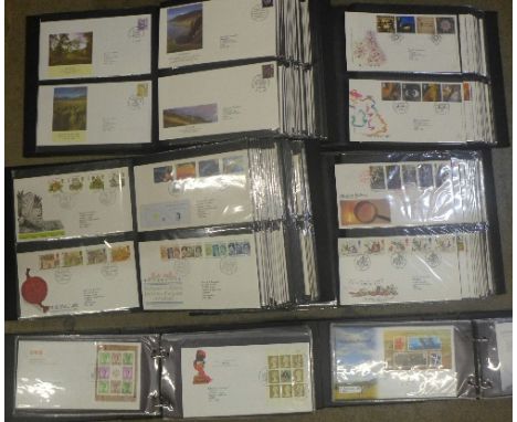 Great Britain first day covers, 1960's-2008 in four large albums and two smaller cover albums, includes good range of regiona