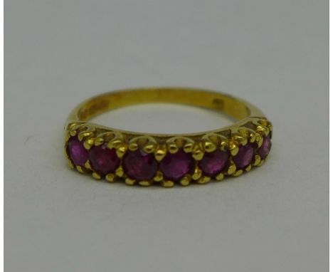 An 18ct gold and ruby ring, 3.1g, L