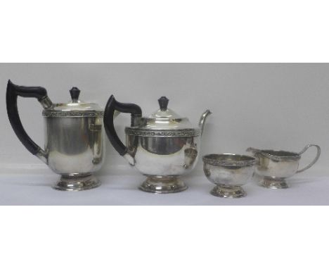 A Viners four piece plated tea service