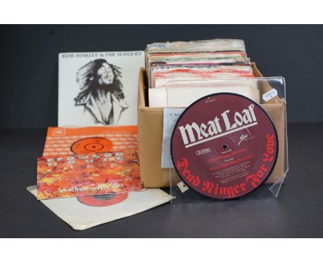 Vinyl - Approx 70 Rock &amp; Pop 7" singles including Jimi Hendrix, Crosby Stills Nash &amp; Young, Meatloaf picture disc, Th