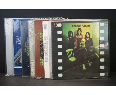 Vinyl - 7 YES LP's to include The Yes Album (2400101) red and pink Atlantic label, gatefold sleeve, Time And A Word (K 40085)