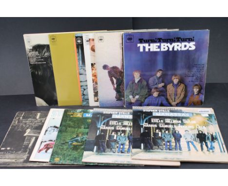 Vinyl - 13 LP's to include 8 from The Byrds, 4 from Stephen Stills and 1 from Graham Nash.  Condition varies throughout but m