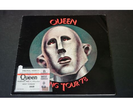Memorabilia - Queen concert programme and ticket for the Spring 1978 tour.  Programme Vg with fan club insert intact.  Ticket