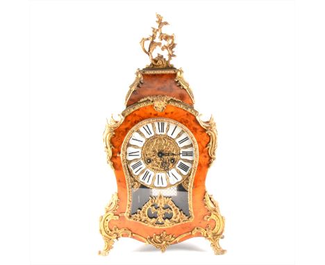 An 8 day reproduction boulle type mantel clock, by Franz Hermle &amp; Son, Rococo style, 59cm.