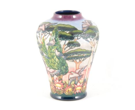 A Moorcroft Collectors Club vase, designed by Philip Gibson, 2001, signed by the artist, 21.5cm.