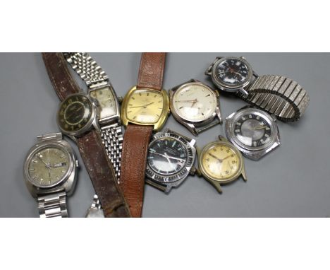 Ten assorted vintage wrist watches, including Verdal, Smiths Empire and Bucherer.