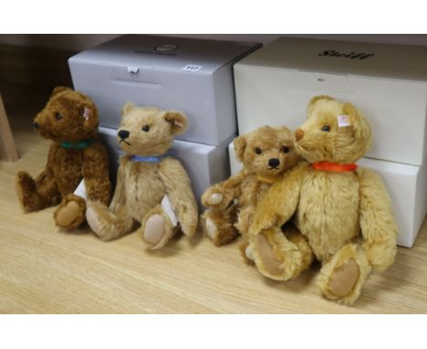 Steiff for Danbury Mint, four boxed bears, including Bear of the Year 2016, 2017 and 2018 and Harry and Meghan Royal Wedding,