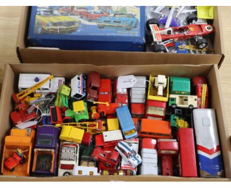 A collection of Dinky, Meccano, Tonka, Matchbox and other diecast vehicles, vintage and later (unboxed and playworn), includi