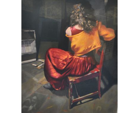 Robert Lenkiewicz (1941-2002), early signed limited edition print, 'Esther Rear View' (gas fire), No.160/275, 94cm x 107cm, w