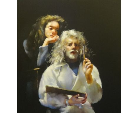 Robert Lenkiewicz (1941-2002), print on canvas 'The Painter with Anna' (II), project non-project 1995 print on canvas, No.16/