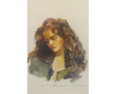 Robert Lenkiewicz (1941-2002), print, study of 'Lisa Stokes', 33cm x 25cm.