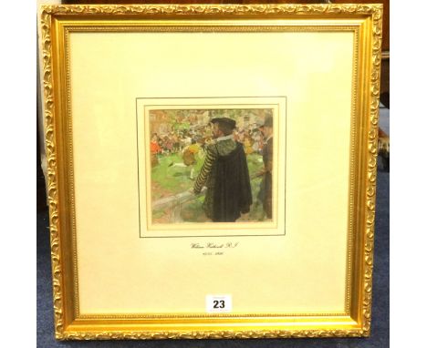 William Hatherell R.I (1855-1928), watercolour from the series A Walk with William Shakespeare, 'Playing prisoners base at Te