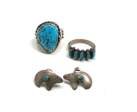 3 X Sterling Silver Navajo Gemstone Jewellery