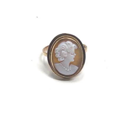 9ct gold vintage cameo ring (2.1g)