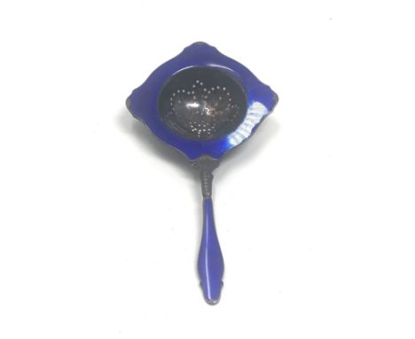 Antique norway nestenes silver &amp; enamel tea strainer enamel damage 