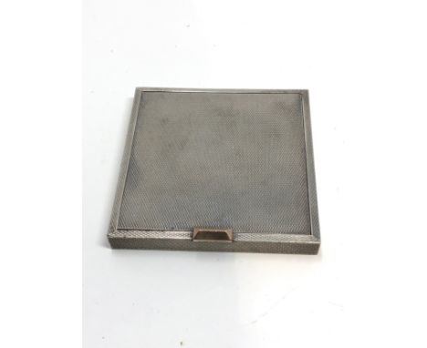 Vintage engine turned silver compact weight 102g