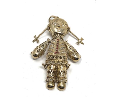 Large Sterling Silver stone set Ragdoll Pendant (33g)