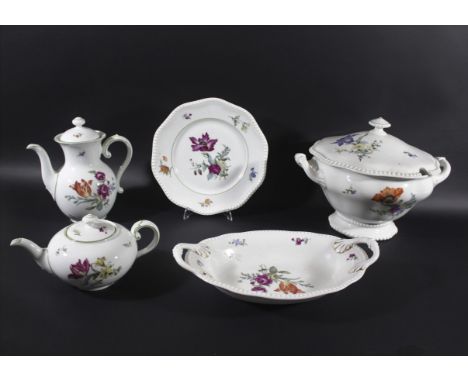 LARGE ROSENTHAL DINNER, TEA &amp; COFFEE SERVICE an extensive Rosenthal service, each piece painted with floral sprigs on a w