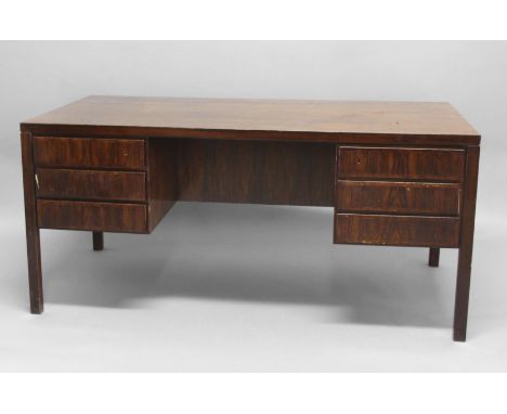 OMANN JUN DANISH ROSEWOOD DESK a circa 1960's large rosewood executive desk with 3 drawers to each side, the back of the desk