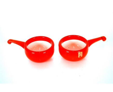 A pair of Holmegaard glass palet bowls, 9cm dia. each