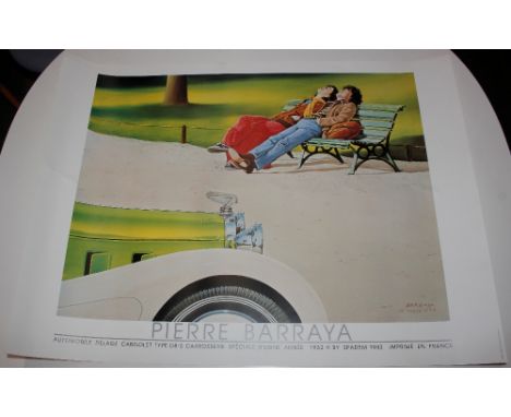 Pierre Barraya, poster "Automobile Delage Cabriolet Type D8-S 1983", 50cmx 65cm