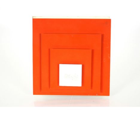 A retro metal wall light of graduating square form, 21cm x 21cm 