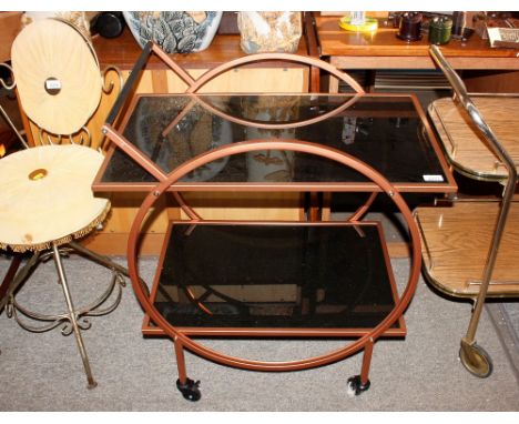 An Art Deco style two tier drinks trolley