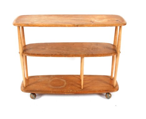 A light Ercol book trolley, 90cm x 32cm 