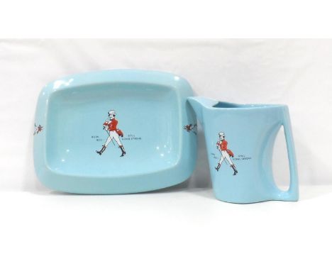 JOHNNIE WALKER BRANDED WATER JUG &amp; ASHTRAY
A very stylish set of two branded ceramic barware items.  A Wade Regicor Johnn