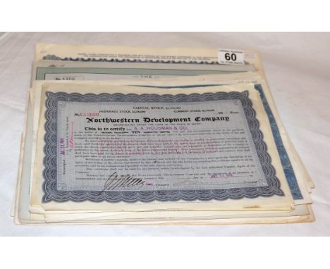 Collection of old share certificates