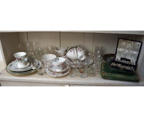 Collection of china and glass to include Royal Worcester and Aynsley