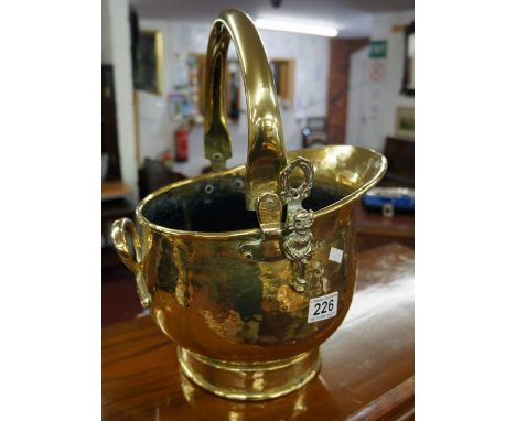 Brass coal scuttle with door knocker