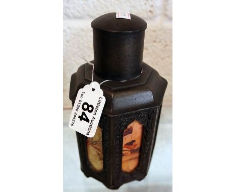 Oriental metal tea caddy