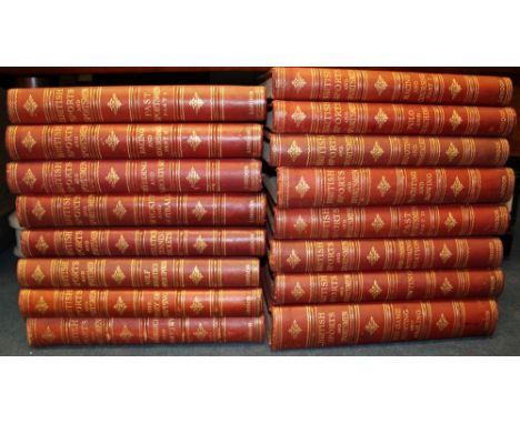 Books - British Sports and Sportsmen compiled and edited by The Sportsmen, printed by Hammond & Co, sixteen volumes, crimson 