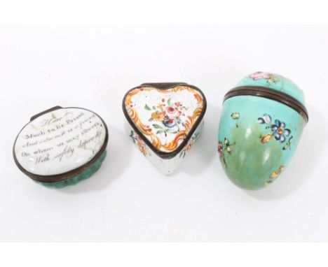 Late 18th century South Staffordshire egg-form vinaigrette with raised floral ornament on mint green ground, screw cover encl