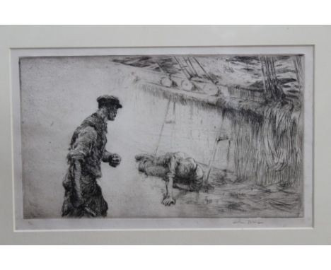 Arthur John Trevor Briscoe (1873-1943) signed limited edition etching - The Bucko Mate, 1926, 11/75, in glazed gilt frame, 19