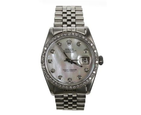 Rolex Oyster Perpetual Datejust stainless steel gentleman's wristwatch, reference no. 16014, serial no. 5547xxx, circa 1978, 
