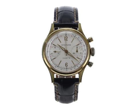 Breitling Cadette Chronograph gold plated and stainless steel gentleman's wristwatch, reference no. 1159, serial no. 1009xxx,