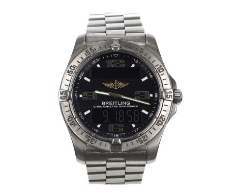 Breitling Aerospace Advantage titanium gentleman's wristwatch, reference no. E79362, serial no. 1051xxx, black dial with LCD 
